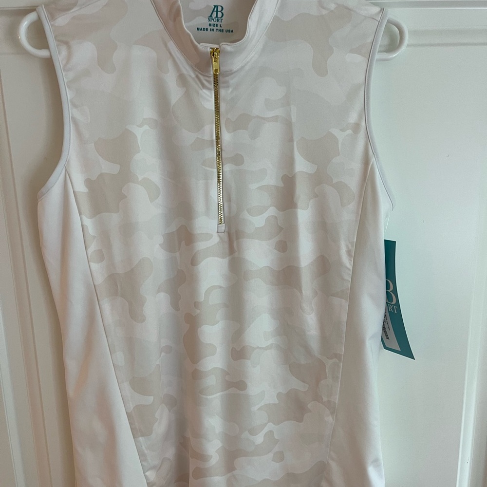 White Camouflage Sleeveless golf top
